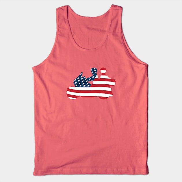 Patriotic American Flag Touring Motorcycle Tank Top by hobrath